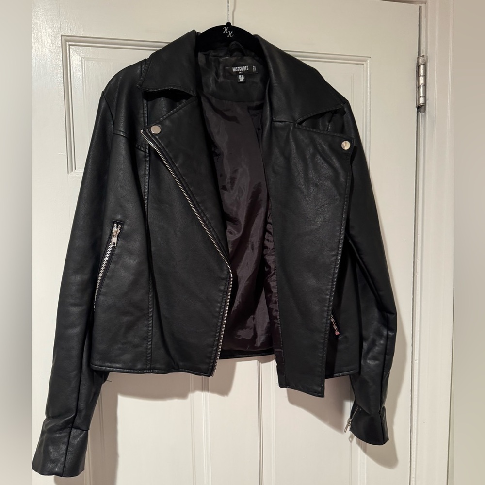 Leather black Missguided jacket